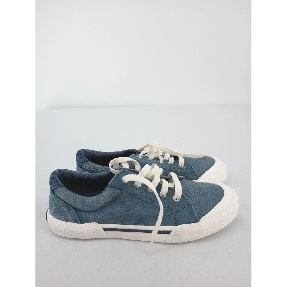 Sperry Striper II LTT Sneakers Kids 3M Blue Canvas Lace Up Low Top